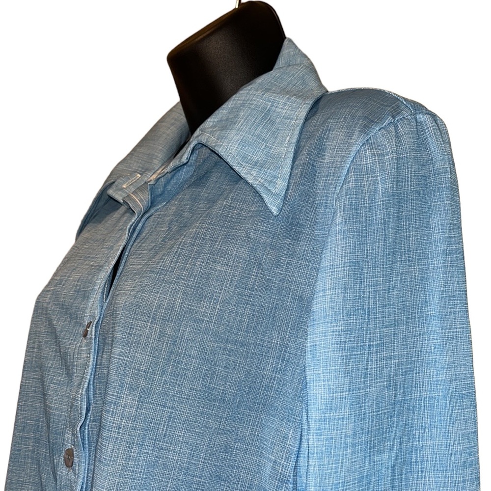 Vtg 70s Bodin Knits Button Blouse/Top~NWT~Wide Collar~sz 14~SEE MEASUREMENTS
